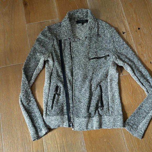 Rag & Bone size S jacket sweater white black - Picture 1 of 5